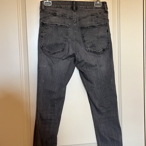 Express, high waisted, button front stretch jeans. Grey, size 4. - Picture 2 of 2